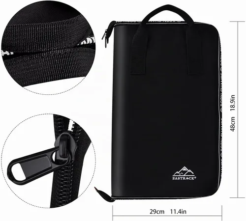 Vista 4 de EASTROCK - Bolsa para baquetas de tambor de 18.9 x 23.2 pulgadas, gran capacidad para baquetas, soporte para palos con una llave de tambor, gancho