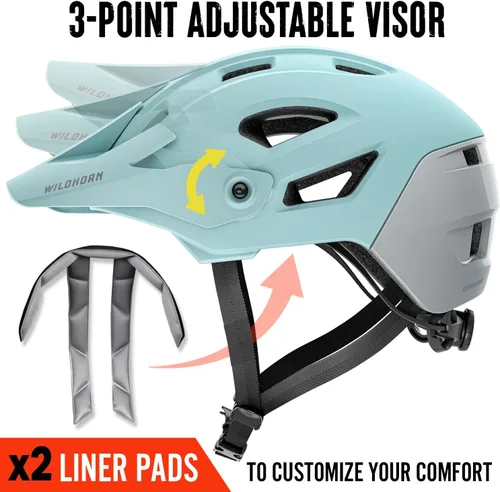 Vista 3 de Wildhorn Corvair - Casco de bicicleta de montaña para adultos, mujeres y jóvenes, casco ligero de ciclismo MTB con visera ajustable y ventilación