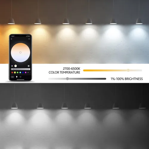 Vista 5 de Bombillas inteligentes, bombilla LED regulable que cambia a todo color, compatible con Alexa y Google Assistant, certificado UL FCC, WiFi de 2.4