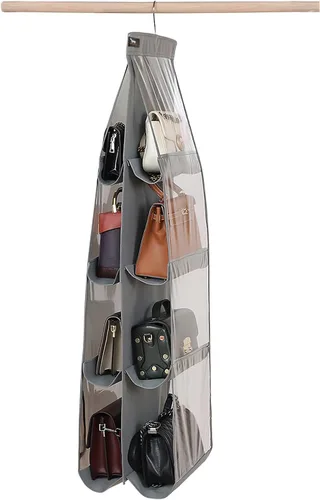 Vista 20 de Organizador de bolso, nuevo mejorado más grande, organizador de bolso para armario, ganchos resistentes, almacenamiento de bolso, material duradero