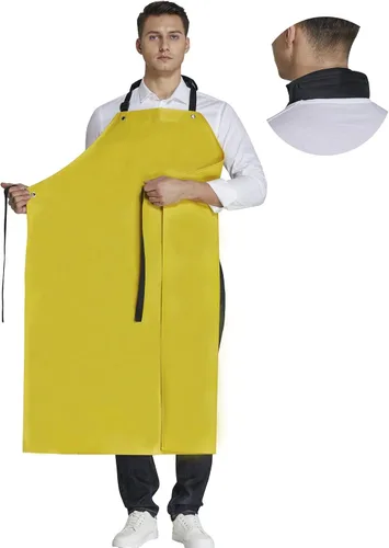 Vista 8 de Delantal de goma impermeable para carnicero resistente al aceite resistente a los productos químicos delantales de seguridad para limpiar peces