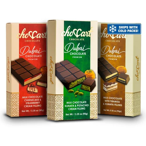 Vista 16 de Barra de chocolate ChoCart Dubai con algodón de azúcar y pistacho 95g de chocolate con leche belga prémium Delicia viral del Medio Oriente