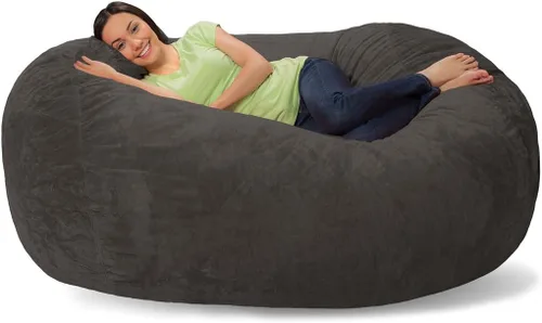 Vista 15 de Comfy Sacks - Puf de espuma viscoelástica de 6 pies, tumbona de color zorro polar