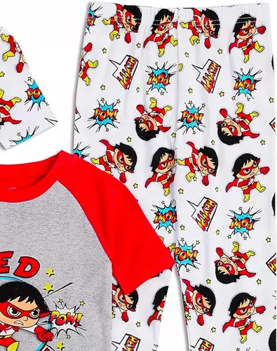 Vista 5 de Komar Kids Boys' Ryan's World 4 Piece Cotton Pajamas