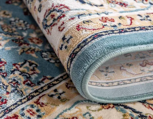 Vista 6 de Unique Loom Narenj Collection - Alfombra clásica con diseño de patrón texturizado tradicional, rectangular, 3 x 5 pies y 1 pulgada, azul/beige