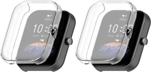 Vista 9 de Funda protectora compatible con Amazfit Bip 3 Pro/Bip 3 Smart Watch Funda de TPU suave ultradelgado protector de pantalla para Amazfit Bip3 Pro/Bip3