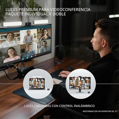 Vista 2 de HumanCentric - Iluminación de videoconferencia premium para videollamadas, Zoom