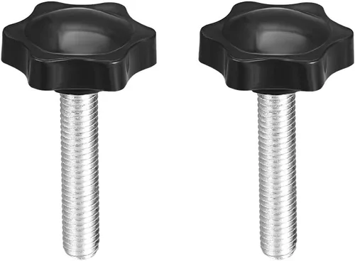 Vista 12 de uxcell Perillas de tornillo de sujeción con abrazadera Pomo de estrella M6 x 0.630 in rosca macho 2 piezas