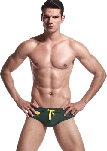 Vista 2 de SEOBEAN Traje de baño sexy de tiro bajo para hombre Boxer Brief Trunks 2231