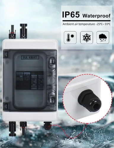 Vista 5 de DIHOOL Caja de interruptor de desconexión de panel solar Caja de disyuntor de CC de 40 amperios, caja combinadora de 1000 V PV para RV