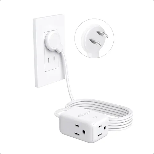 Vista 16 de NUTICT Cable de extensión corto de 6 pulgadas, extensor de 3 salidas con protector de sobretensiones 900J, 15A/1875W, certificado ETL, divisor