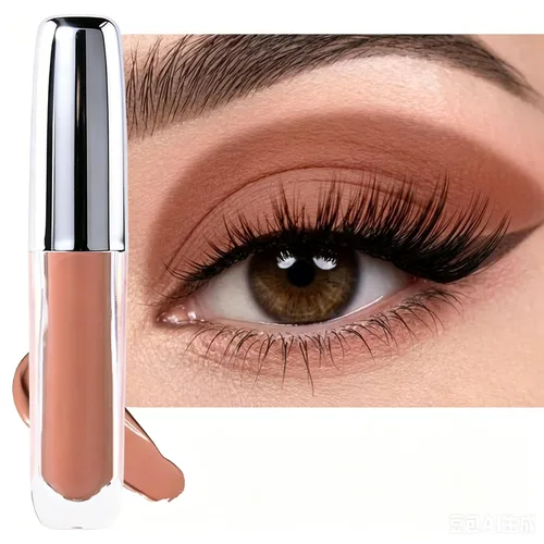Vista 25 de Sombra de ojos líquida de una sola sombra, maquillaje líquido de ojos mate y brillante, larga duración, impermeable, a prueba de manchas, alto 01#