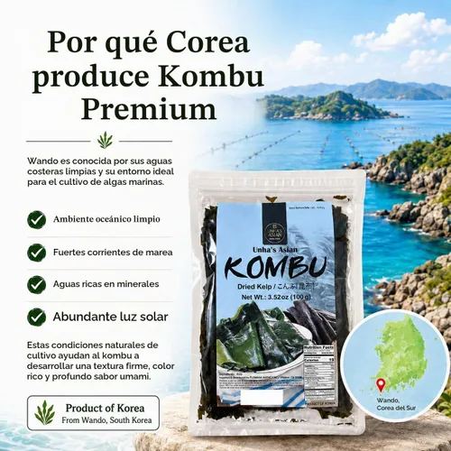 Vista 7 de Unha's Korean Wild Kombu - Kelp seco para Dashi, 3.52 onzas Korean wild kombu dried kelp, 3.52 oz, dashi broth and soup stock seaweed for miso