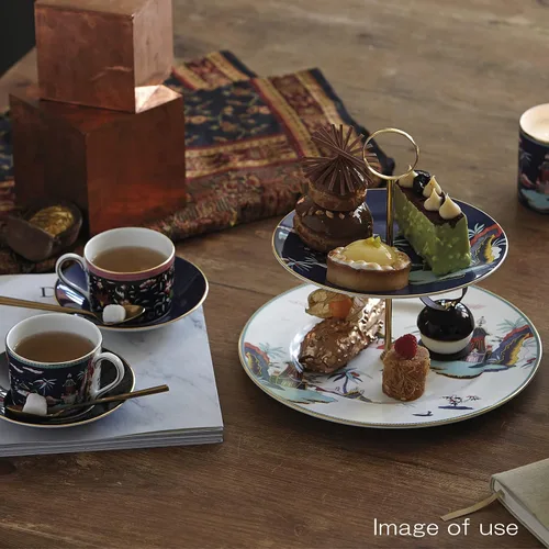 Vista 3 de Wedgwood Wonderlust Blue Pagoda - Juego de tazas de té y platillo