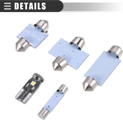 Vista 7 de Motoforti Juego de bombillas LED universales T10, bombillas LED de repuesto para interiores, bombillas de repuesto de 24/30/31/31.5/1.575 in