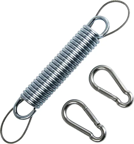 Vista 9 de Muelles oscilantes para porche, capacidad de 700 libras, kit de resorte de acero inoxidable para silla colgante, 2 resortes, 4 mosquetones de gancho