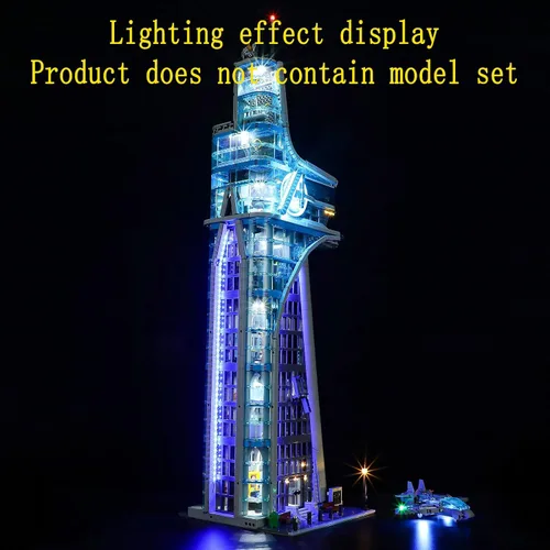 Vista 4 de GEAMENT Kit de luces LED compatible con Lego Avengers Tower 76269 (juego de modelos no incluidos)