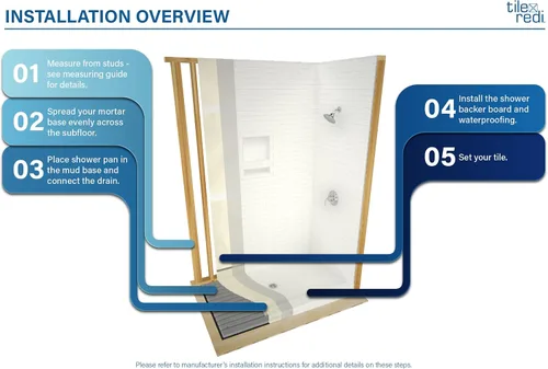 Vista 7 de Tile Redi RT3260R-PVC-MB-2.5 Redi Trench - Sartén para ducha, color negro mate