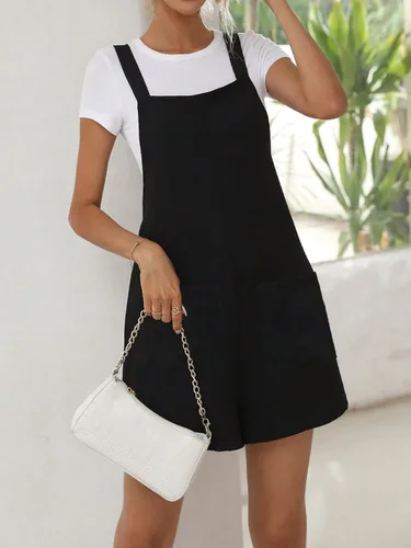 Vista 3 de MakeMeChic Women's Summer Adjustable Strap Front Knot Pockets Shorts Overalls Rompers