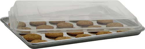Vista 3 de Winco Cubiertas para bandeja de aluminio, 13 x 18 pulgadas, transparente, mediana
