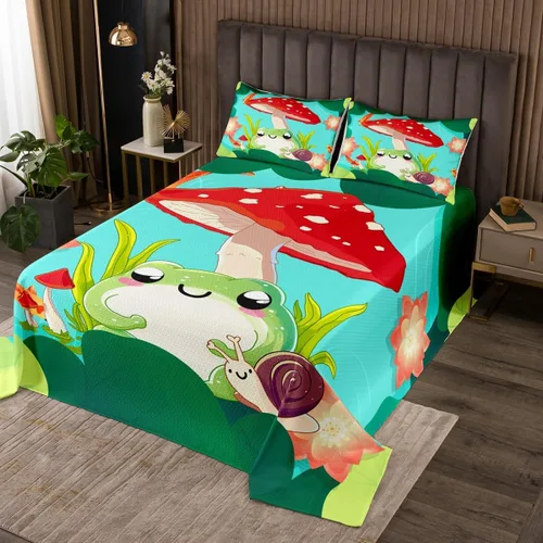 Vista 20 de Juego de colcha con signo de la paz tamaño King, flores coloridas acolchadas para niños, adolescentes y adultos, juego de colcha floral pastoral