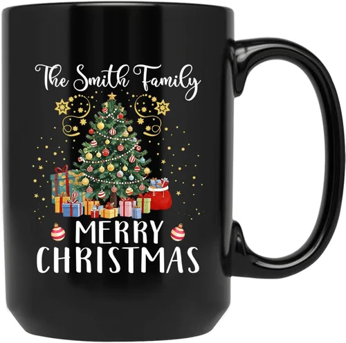 Vista 28 de Taza personalizada con nombre, diseño de muñeco de nieve con nombre, tazas de café de Navidad de muñeco de nieve, regalos personalizados para árbol