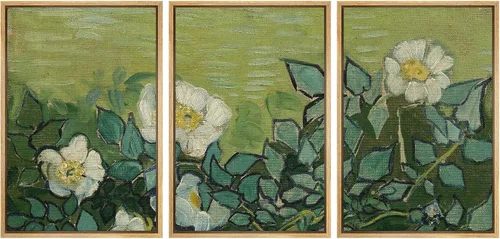 Vista 37 de wall26 Lienzo enmarcado para pared, juego de arte con flores de almendra de Vincent Van Gogh, naturaleza, ilustraciones de área silvestre, bellas