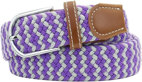 Vista 36 de Mixed Color Woven Stretch Braided Belts for Men and Women Fashion Elastic Belts