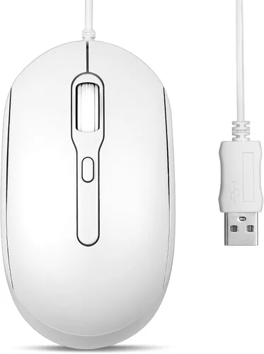Vista 9 de Perixx PERIMICE-222CW - Mouse óptico con cable USB tipo C, DPI ajustable 1200/1600/2000, clic silencioso, cable de 5.9 pies, compatible