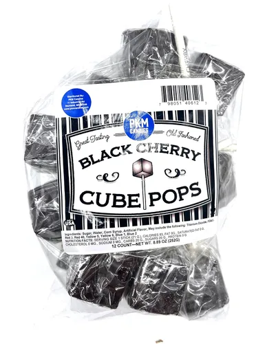 Vista 3 de PKM Candies - Paquete de 12 chupones cuadrados cuadrados de moda antigua: paquete de ventosas con sabor envuelto individualmente por Espeez - Party