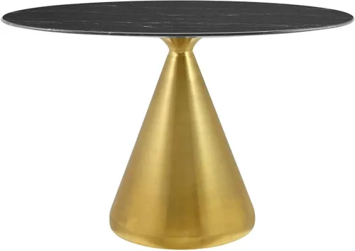 Vista 29 de Modway Tupelo - Mesa de comedor cuadrada de 28 pulgadas, color dorado y blanco