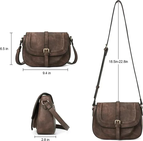 Vista 5 de CLUCI Bolso cruzado para mujer, bolso cruzado de cuero vegano para mujer, bolsos cruzados, bolsos pequeños de hombro