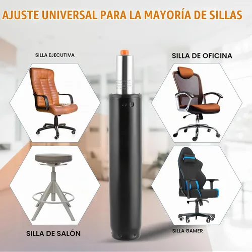 Vista 5 de MYFULLY Cilindro de elevación de gas para sillas de oficina Extensión de 5 pulgadas de largo Ajuste de carrera de cilindro de elevación