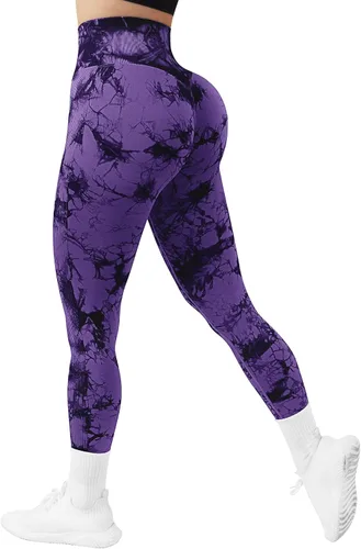 Vista 3 de OMKAGI - Leggings levanta glúteos para mujer, pantalones deportivos de yoga con diseño de tiro alto y sin costuras