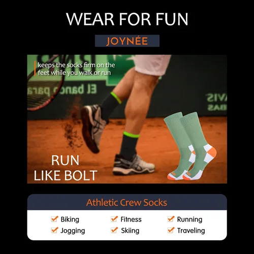 Vista 6 de JOYNÉE Calcetines deportivos de corte bajo para correr, transpirable, comodidad para deportes, paquete de 6