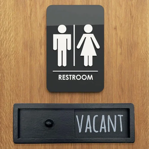 Vista 4 de WOJOGO Letrero de privacidad vacante ocupado – Letrero de privacidad para puerta de oficina en casa, baño, sala de conferencias, baño, indicadores