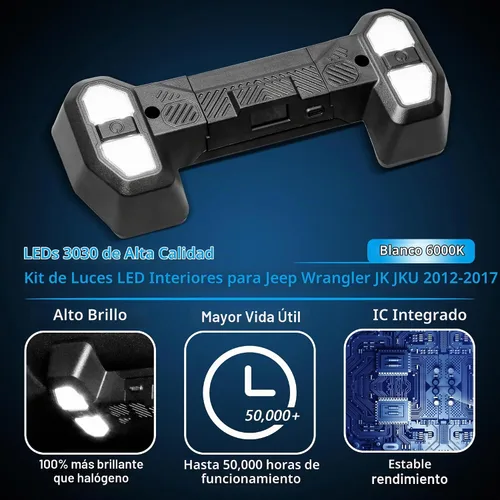 Vista 7 de sukemichi Luz Interior de Mapa Compatible con 2012-2018 Jeep Wrangler JK JKU, Luces de Lectura para Accesorios Jeep JK 2 Puertas 4 Puertas Luz