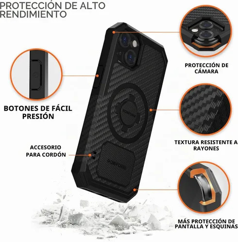 Vista 3 de Rokform - Funda para iPhone 13, Serie Resistente, Compatible con Doble Imán Plus MagSafe, Equipo Protector Magnético de Apple, Funda para iPhone