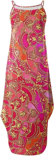 Vista 2 de Vestido largo sexy para mujer, elegante, floral, con hombros descubiertos, vestido de verano, formal, vintage, casual, fluido
