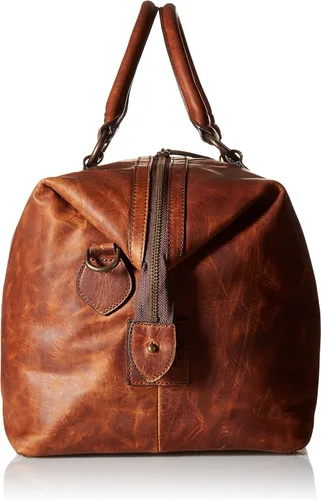 Vista 3 de FRYE Bolso de lona Logan Overnight para hombre, Coñac
