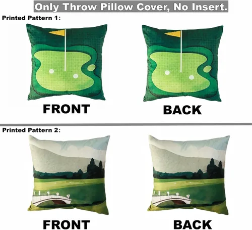 Vista 8 de Woho Juego de 2 fundas de almohada decorativas de golf de 18 x 18 pulgadas, funda de almohada con estampado de campo de golf holandés con cremallera
