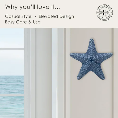 Vista 4 de Fitz and Floyd Fitz & Floyd Coastal Home - Figura decorativa de estrella de mar, color azul