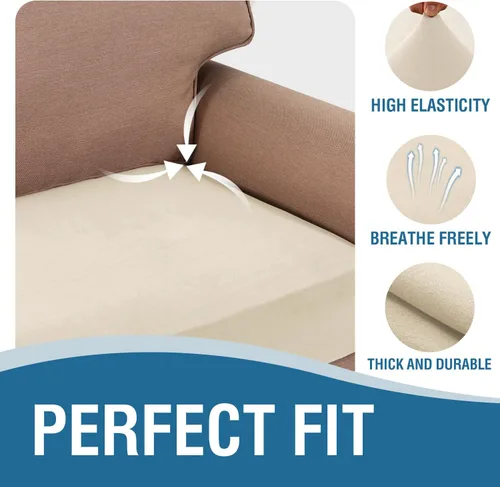 Vista 6 de H.VERSAILTEX Fundas de cojín de vellón para sofá, fundas elásticas para sillas de sala de estar, fundas de sofá modular, tela cómoda y duradera