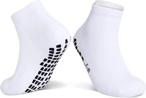 Vista 5 de Raigoo Calcetines de agarre para niños (de 4 a 16 años), calcetines deportivos acolchados para hospital, para niños y niñas