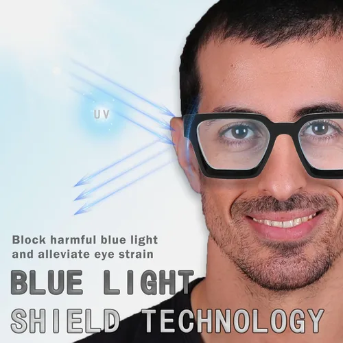 Vista 5 de Anteojos para miopía, anteojos con bloqueo de luz azul, anteojos que no leen Negro