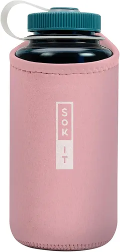 Vista 214 de Sok It BotlSok Funda para botella de agua con cubierta de neopreno aislante (Floral abstracto, se ajusta a CamelBak o Nalgene de 12 onzas)