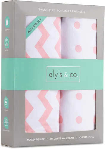 Vista 10 de Ely's & Co. Funda impermeable para cambiador, juego de 2 sábanas para bebé, 100% algodón, sábanas de algodón de punto jersey con forro impermeable