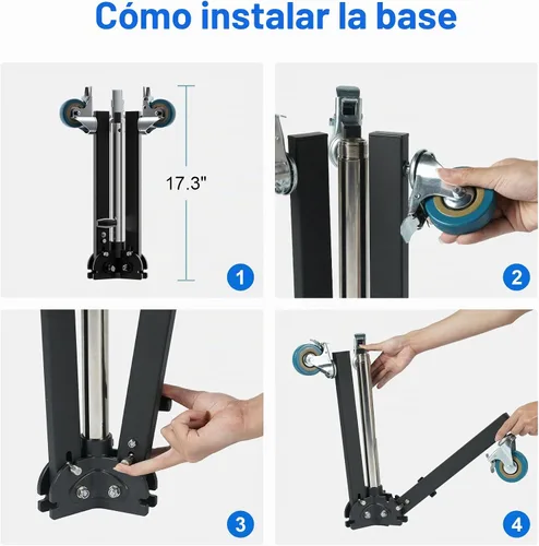 Vista 7 de Selens - Soporte de luz resistente (98.4 pulgadas, carga máxima, 33 libras/33.1 lbs) 2 Pistol Grips Detachable Poles, 360°Swivel Casters, 1/4” to