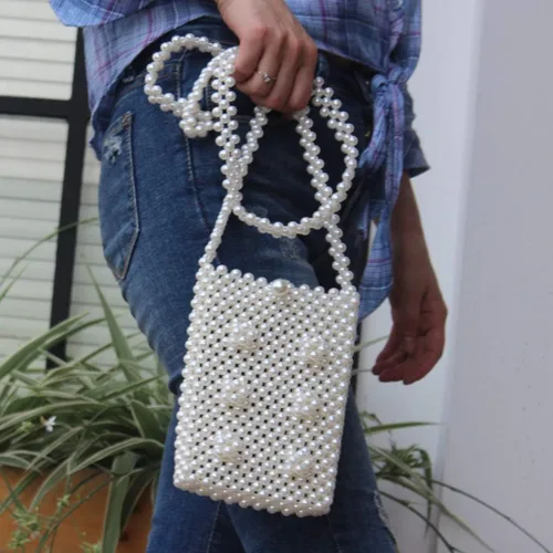 Vista 5 de LETODE Bolso de mano de lujo con borlas para mujer, bolso de mano de imitación para boda