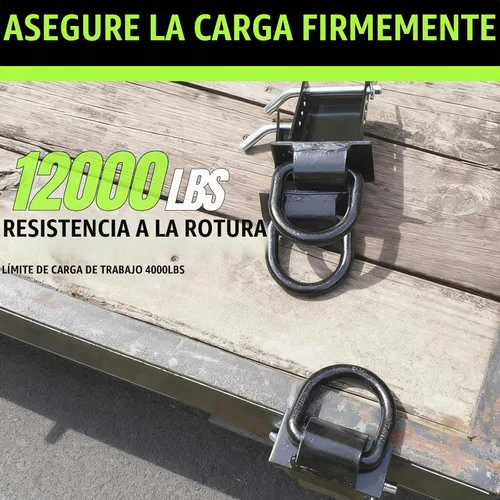 Vista 4 de UMIRO - Anclaje de amarre con anilla en D de bolsillo de estaca, resistente de 12,000 libras, extraíble, con pasador de enganche, para camiones